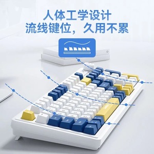 Sanju Kb18 Wireless Tri Mode <b>Keyboard</b> Mechanical Backlit Color Block Laptop Office Use - Product Image 5
