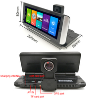 7 pouces 4G WiFi Android 8.1 GPS voiture Auto 1080P enregistreur vidéo double caméra 2 + 16G Dashcam GPS Navigation avec cartes européennes gratuites
