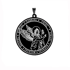 Collier pendentif Wowei transfrontalier en tungstène, plaqué or véritable, motif Ailes des Sept Anges, style Talisman Four - Product Image 4