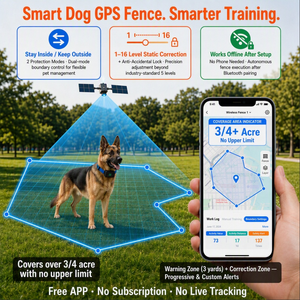 Clôture GPS sans fil <span class=keywords><strong>pour</strong></span> <span class=keywords><strong>chien</strong></span>, <span class=keywords><strong>collier</strong></span> de dressage <span class=keywords><strong>pour</strong></span> grands chiens, portée jusqu'à 500 yards, limites irrégulières, application gratuite, sans abonnement, plusieurs animaux - Product Image 5
