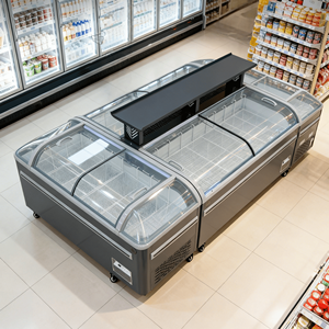 Congélateur coffre vitré pour supermarché, réfrigérateur îlot, réfrigérateurs compacts, équipement <span class=keywords><strong>de</strong></span> réfrigération commercial - Product Image 5