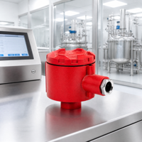 Boîtier métallique rouge usiné CNC de haute précision JXD Machining pour détecteurs de gaz robustes et capteurs de sécurité industrielle