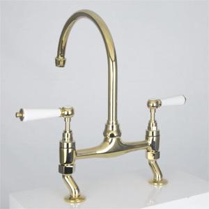 Đồng thau truyền thống hai-xử lý bếp <span class=keywords><strong>Mixer</strong></span> vòi Antique Vàng hoàn thành đôi-xử lý Vòi Nước Nhà Bếp với van loại - Product Image 6