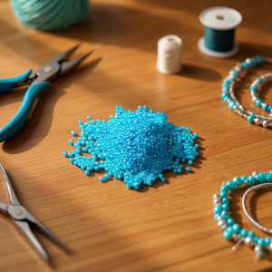 Perline di vetro Ilan Abalorios 4 mm blu lago 50 g per la creazione di gioielli - Product Image 3