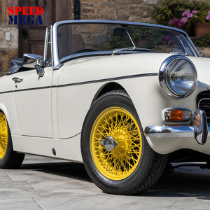 Rueda de Alambre con Recubrimiento en Polvo Amarillo de 13x4.5 Pulgadas, Atornillable, 48 Radios, 4x95.25 PCD para Triumph Spitfire GT6 Herald Vitesse Bond Equipe - Product Image 6