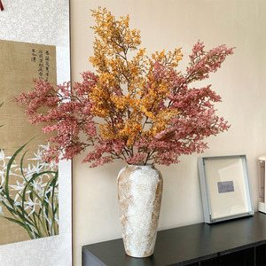 Fleurs artificielles séchées Qingyu Chronicle, jaunes, roses, blanches, branche unique, en plastique, pour décoration de mariage et de maison - Product Image 3