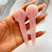 Usine en gros naturel Quartz Rose Gua Sha cuillère ROSE Quartz spatule grattage outil de Massage pour une peau saine