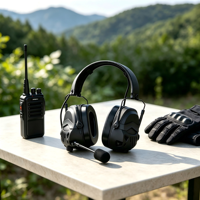 Casque tactique Walkie Talkie avec réduction de bruit, micro-boom et PTT pour radio bidirectionnelle Kenwood, idéal pour les activités de plein air