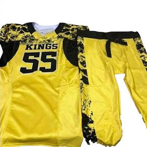 ชุดยูนิฟอร์มอเมริกันฟุตบอลคุณภาพสูงแบบสั่งทำได้สำหรับทุกเพศ ผลิตจากโพลีเอสเตอร์ พิมพ์ลายบนเสื้อและกางเกง ระบายอากาศได้ดี ราคาโรงงาน ขายส่ง วัสดุคุณภาพดีที่สุด - Product Image 1