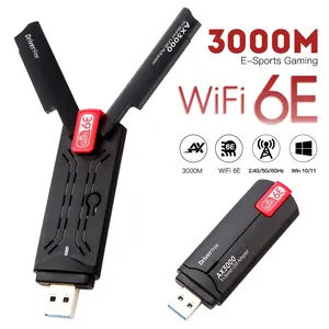 高速ax3000 wifi 6适配器802.11ax 3000Mbps三波段wifi加密狗USB 3.0 WIFI 6E无线网卡