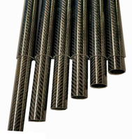Mât télescopique en fibre de carbone pour pare-soleil, tube rond en fibre de carbone de 30 mm, 2 m