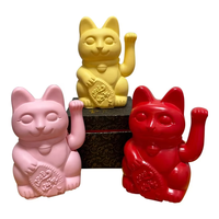Statue de chat porte-bonheur écologique 2025, couleur personnalisable, en plastique, design Feng Shui, décoration d'intérieur