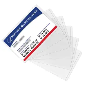 Manchons de protection personnalisés 12mil en PVC souple transparent résistant à l'eau Medicare Credit Business Social Security Card Holder