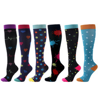 Chaussettes de compression colorées de haute qualité pour le sport, unisexes, pour infirmières, nouveau style, logo, course à pied, 10-15 mmHg