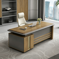 Bureau de direction moderne de luxe avec armoire de rangement, table de PDG en bois, mobilier de bureau à domicile, poste de travail