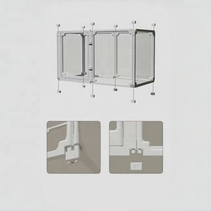 Clôture multifonctionnelle mobile d'intérieur pour lapins, hamsters, dégus, hérissons avec tente, motif solide, fermeture à bouton, cage DIY - Product Image 4