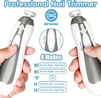 Lime à ongles électrique pour bébé : Kit de coupe-ongles électrique pour bébé, soin des ongles des doigts et des orteils, manucure, ensemble 6-en-1 avec lumière LED