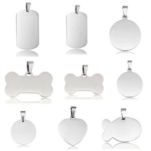 Wholesale Stainless Steel <b>Dog</b> Pet Tags Bone Shape Pendant Pet Logo Laser Engraved Round Heart Fish Hanging Metal <b>Keyring</b> - Product Image 1