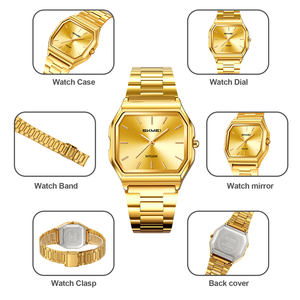 Montre analogique à quartz carrée pour homme en acier inoxydable, résistante à l'eau 3 ATM, style dessin animé, simple, élégante, pour affaires et extérieur, avec logo personnalisé - Product Image 5