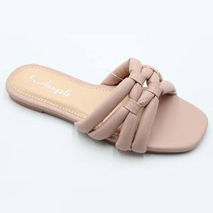 Sandalias deslizantes de diseñador para mujer, zapatillas cuadradas con punta abierta trenzada y Espalda descubierta, zapatos planos de verano - Product Image 2