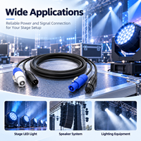 Câble PowerCON 3 broches XLR DMX512 pour signal et alimentation, bleu et blanc, pour éclairage de scène LED et haut-parleurs, faisceau de câblage personnalisé