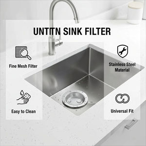 Filtro per Lavello da <span class=keywords><strong>Cucina</strong></span> in Acciaio Inox 72mm, Design Anti-Intasamento ad Alta Permeabilità, Ecologico - Product Image 2