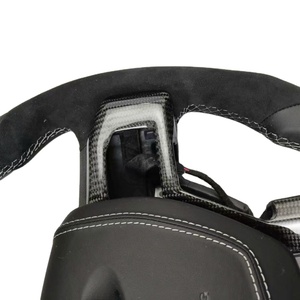 Volant en cuir rouge style sport <span class=keywords><strong>Raptor</strong></span> pour <span class=keywords><strong>Ford</strong></span> Racing Car, matériau en fibre de carbone véritable pour Mustang Focus Ranger - Product Image 4