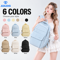 Sac à dos quotidien mignon en gros, 6 couleurs disponibles, Mochilas pour adolescentes, multi-poches, imperméable, léger, sac à dos d'étudiant