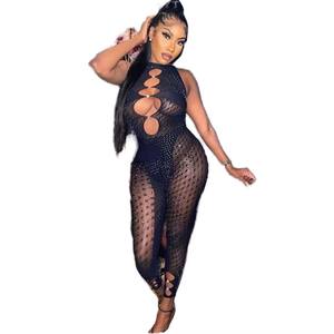 Tuta Intera Aderente da Donna Kliou W22Q23390, Jumpsuit <span class=keywords><strong>Sexy</strong></span> Trasparente all'Ingrosso, <span class=keywords><strong>Abbigliamento</strong></span> Boutique - Product Image 1