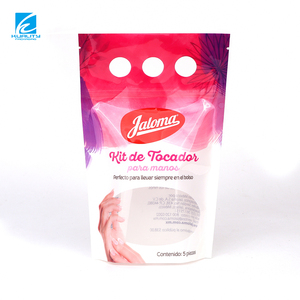 Sachet d'emballage personnalisé imprimé, refermable, résistant à l'humidité, avec fermeture éclair, pour <span class=keywords><strong>masques</strong></span> et soins des mains, avec fenêtre, pour produits cosmétiques hydratants - Product Image 2