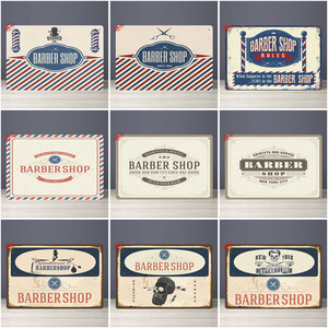 Прямая поставка, парикмахерский магазин, винтажные металлические жестяные знаки, декор для парикмахерской, табличка, рекламный щит, настенный художественный плакат, вывеска для украшения парикмахера - Product Image 5