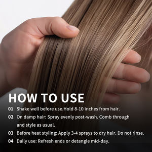 <span class=keywords><strong>Spray</strong></span> Desenredante de Marca Privada Acondicionador sin Enjuague Tratamiento Nutritivo para Cabello Seco Rizado y Encrespado con Keratina y Protección contra el Calor - Product Image 5