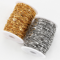 Chaîne de connexion en croix en acier inoxydable plaqué or 18 carats anti-ternissement pour la fabrication de colliers et bracelets DIY, sac de fournitures de bijoux fait main