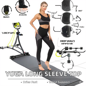 Conjunto Deportivo de 2 Piezas para Mujer, Top de Yoga de Manga Larga, Corte Ajustado, Secado Rápido, Sin Costuras, Cintura Alta, con Logotipo Frontal y en la Cintura - Product Image 2