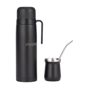 Logo personnalisé 900ml en <span class=keywords><strong>bois</strong></span> Yerba Mate bec isolé fiole à vide <span class=keywords><strong>thermos</strong></span> en acier inoxydable à double paroi 8oz Mate tasse ensemble de voyage - Product Image 1