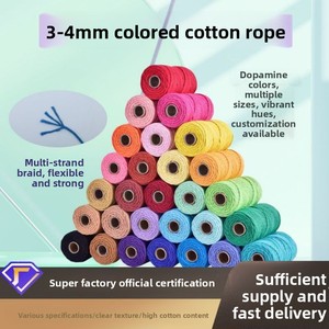 34mm 100m Dark Green/Peacock Blue/Golden Yellow Cotton Cord for Handmade DIY Projects Decorating Outdoor Furniture - Product Image 5