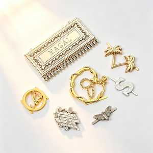 High Quality Custom Metal Brand <b>Labels</b> Own Design Sew-on Metal Logo Tags Private <b>Name</b> Metal Plates for Clothing & Bags - Product Image 2