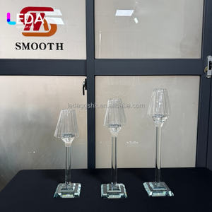 Portavelas de Cristal Transparente LEDA, Portavelas con Forma de Lámpara, Centro de Mesa para Bodas, Decoración para Fiestas y Eventos - Product Image 6
