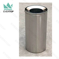Poubelle DB-34K 60 L 16 Gal à couvercle ouvert avec entonnoir Poubelle 60 litres en acier inoxydable Poubelle en métal