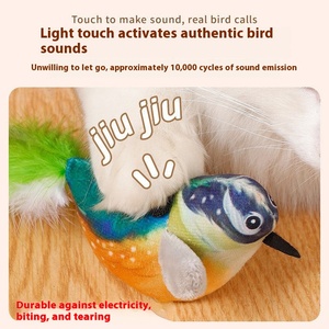 <span class=keywords><strong>Chat</strong></span> <span class=keywords><strong>jouet</strong></span> auto-divertissement artefact Simulation oiseau grinçant porte pivotante suspendu élastique plume Teaser baguette Instrument vétérinaire - Product Image 2