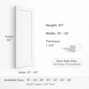Portes intérieures Shaker modernes en bois massif, pré-encadrées, blanches apprêtées, 30x80 96 <span class=keywords><strong>pouces</strong></span>, pour chambre à coucher, entrepôt USA - Product Image 2