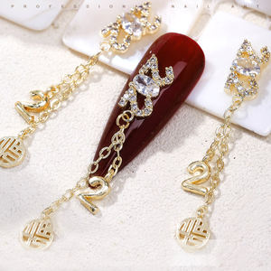 Accesorios 3D Nuevo diseño Gold Tiger Rhinestone <span class=keywords><strong>2022</strong></span> Nail Art Charms Zircon para <span class=keywords><strong>uñas</strong></span> - Product Image 1