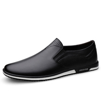 Zapatos deportivos de cuero informales de negocios sin cordones para hombre de otoño/primavera/invierno transpirables ligeros antideslizantes