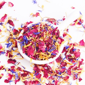 Mélange de fleurs comestibles pour garniture, pétales de rose, de marguerite et de bleuet pour gâteaux, cocktails, bougies, service personnalisé - Product Image 1