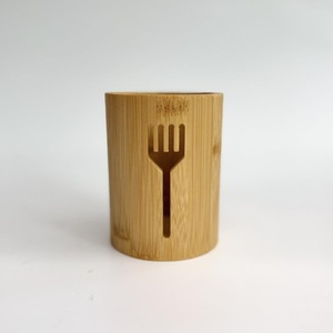 Boîte de rangement pour couverts en bambou, couteau, fourchette, cuillère, tube circulaire, porte-baguettes, vaisselle, boîte de rangement pour la <span class=keywords><strong>cuisine</strong></span>, séparateur de rangement - Product Image 6