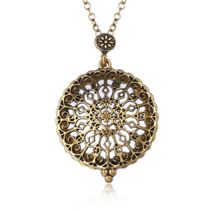 <span class=keywords><strong>Retro</strong></span> 5x Kính lúp kính lúp với trượt TOP nam châm mặt dây chuyền Vòng cổ vàng tone - Product Image 2