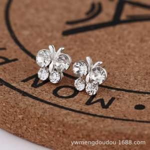 Trending Fashion Minimalist Butterfly Bow Crystal <b>Stud</b> <b>Earrings</b> Elegant Hot Sale Wholesale <b>Clip</b> <b>on</b> - Product Image 1