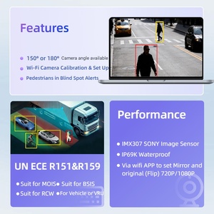 Caméra <span class=keywords><strong>de</strong></span> bus et <span class=keywords><strong>de</strong></span> camion avec intelligence artificielle BSD BSIS R151 Ai, détection des véhicules et des piétons pour les véhicules commerciaux - Product Image 3