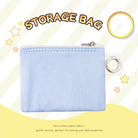 Dompet Kanvas Anti Maling dengan Resleting dan Gantungan Kunci Logam Lepas Pasang, Lapisan Katun untuk Menyimpan Aksesoris Kecil