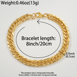 Bracelets à maillons fins Zeadear, unisexes, brillants et élégants, en acier inoxydable robuste plaqué or 18 carats, vente en gros, pour tous les jours et les banquets. - Product Image 6